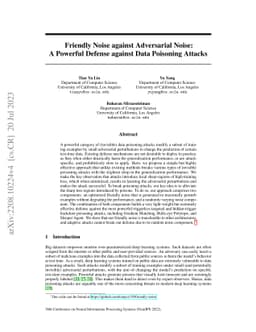 Friendly Noise against Adversarial Noise: A Powerful Defense against
  Data Poisoning Attacks