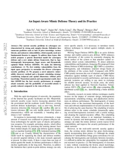 An Input-Aware Mimic Defense Theory and its Practice
