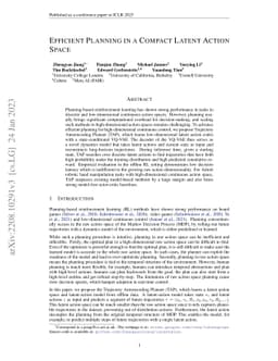 Efficient Planning in a Compact Latent Action Space