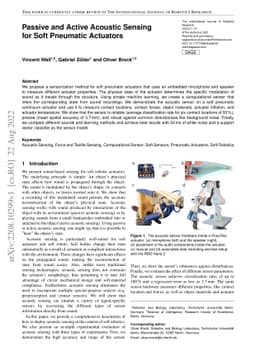 Passive and Active Acoustic Sensing for Soft Pneumatic Actuators