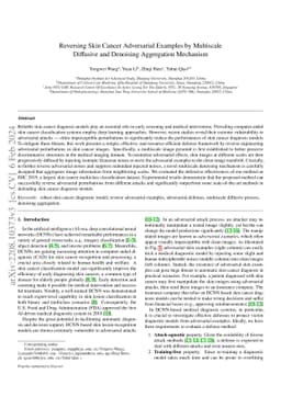 Reversing Skin Cancer Adversarial Examples by Multiscale Diffusive and
  Denoising Aggregation Mechanism