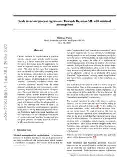 Scale invariant process regression: Towards Bayesian ML with minimal
  assumptions