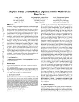 Shapelet-Based Counterfactual Explanations for Multivariate Time Series