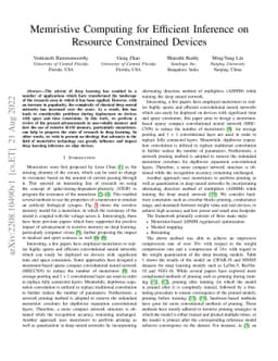 Memristive Computing for Efficient Inference on Resource Constrained
  Devices