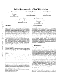 Optimal Bootstrapping of PoW Blockchains