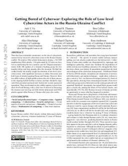 Getting Bored of Cyberwar: Exploring the Role of Low-level Cybercrime
  Actors in the Russia-Ukraine Conflict