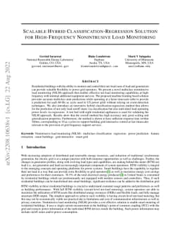 Scalable Hybrid Classification-Regression Solution for High-Frequency
  Nonintrusive Load Monitoring