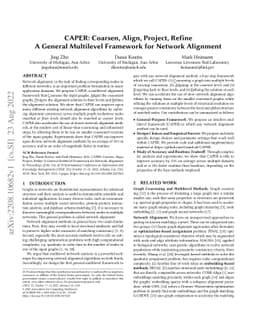 CAPER: Coarsen, Align, Project, Refine - A General Multilevel Framework
  for Network Alignment