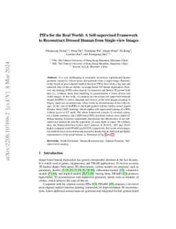 PIFu for the Real World: A Self-supervised Framework to Reconstruct
  Dressed Human from Single-view Images