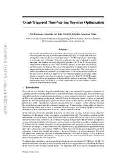 Event-Triggered Time-Varying Bayesian Optimization
