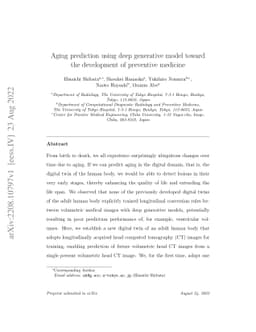 Aging prediction using deep generative model toward the development of
  preventive medicine