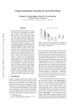 Unsupervised Question Answering via Answer Diversifying