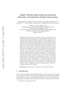 LogLG: Weakly Supervised Log Anomaly Detection via Log-Event Graph
  Construction