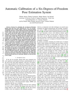 Automatic Calibration of a Six-Degrees-of-Freedom Pose Estimation System