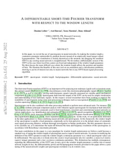 A differentiable short-time Fourier transform with respect to the window
  length