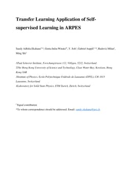 Transfer Learning Application of Self-supervised Learning in ARPES