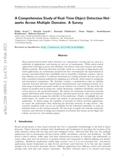 A Comprehensive Study of Real-Time Object Detection Networks Across
  Multiple Domains: A Survey