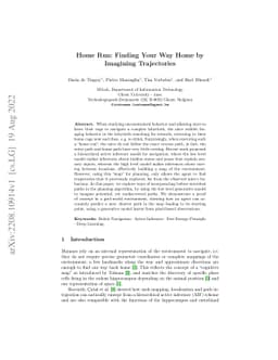 Home Run: Finding Your Way Home by Imagining Trajectories