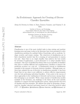 An Evolutionary Approach for Creating of Diverse Classifier Ensembles