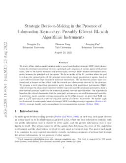 Strategic Decision-Making in the Presence of Information Asymmetry:
  Provably Efficient RL with Algorithmic Instruments