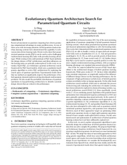 Evolutionary Quantum Architecture Search for Parametrized Quantum
  Circuits