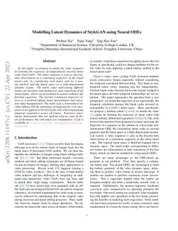 Modelling Latent Dynamics of StyleGAN using Neural ODEs