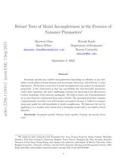 Robust Tests of Model Incompleteness in the Presence of Nuisance
  Parameters