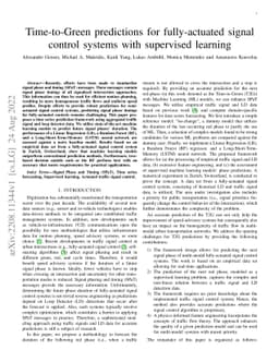 Time-to-Green predictions for fully-actuated signal control systems with
  supervised learning