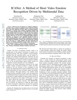 ICANet: A Method of Short Video Emotion Recognition Driven by Multimodal
  Data