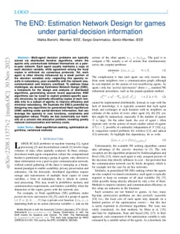 The END: Estimation Network Design for games under partial-decision
  information