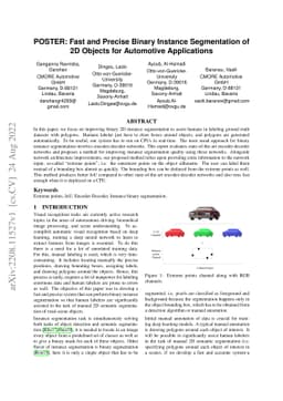 Fast and Precise Binary Instance Segmentation of 2D Objects for
  Automotive Applications