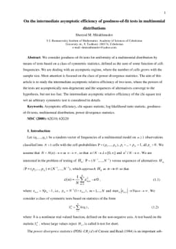 On the intermediate asymptotic efficiency of goodness-of-fit tests in
  multinomial distributions