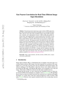 Fast Nearest Convolution for Real-Time Efficient Image Super-Resolution