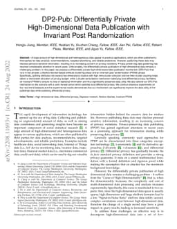 DP2-Pub: Differentially Private High-Dimensional Data Publication with
  Invariant Post Randomization