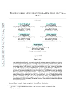 Benchmarking Human Face Similarity Using Identical Twins