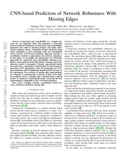 CNN-based Prediction of Network Robustness With Missing Edges