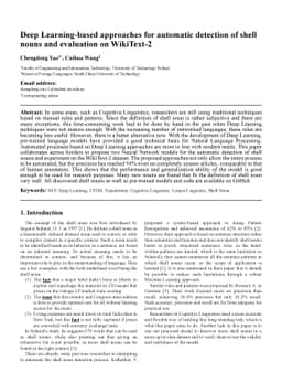 Deep Learning-based approaches for automatic detection of shell nouns
  and evaluation on WikiText-2