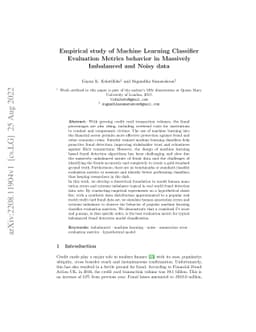 Empirical study of Machine Learning Classifier Evaluation Metrics
  behavior in Massively Imbalanced and Noisy data