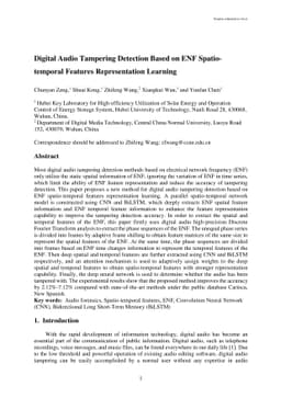 Digital Audio Tampering Detection Based on ENF Spatio-temporal Features
  Representation Learning