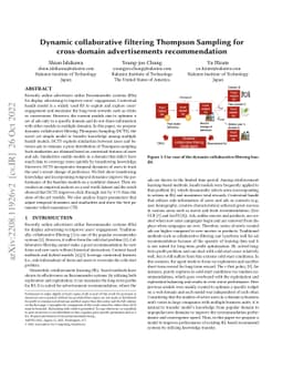 Dynamic collaborative filtering Thompson Sampling for cross-domain
  advertisements recommendation