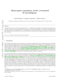 Mean-square consistency of the $f$-truncated $\text{M}^2$-periodogram