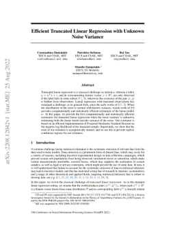 Efficient Truncated Linear Regression with Unknown Noise Variance