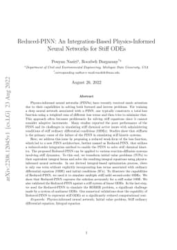 Reduced-PINN: An Integration-Based Physics-Informed Neural Networks for
  Stiff ODEs