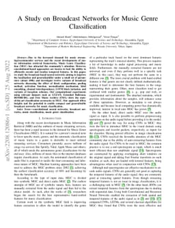 A Study on Broadcast Networks for Music Genre Classification