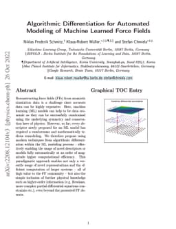 Algorithmic Differentiation for Automated Modeling of Machine Learned
  Force Fields