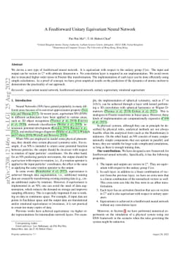 A Feedforward Unitary Equivariant Neural Network
