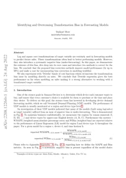 Identifying and Overcoming Transformation Bias in Forecasting Models