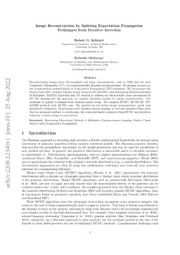 Image Reconstruction by Splitting Expectation Propagation Techniques
  from Iterative Inversion