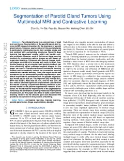 Segmentation of Parotid Gland Tumors Using Multimodal MRI and
  Contrastive Learning