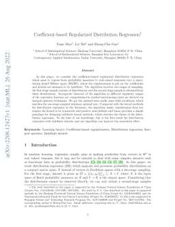 Coefficient-based Regularized Distribution Regression